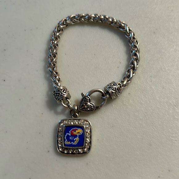 unbranded Jewelry - KU Kansas Jayhawks Braided Toggle Fashion Bracelet with Pendant USA Made
